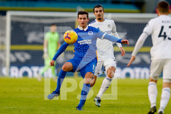2021-01-16 - Brighton and Hove Albion midfielder Leandro Trossard (11) and Leeds United defender Pascal Struijk (21) in action during the English championship Premier League football match between Leeds United and Brighton and Hove Albion on January 16, 2021 at Elland Road in Leeds, England - Photo Simon Davies / ProSportsImages / DPPI - LEEDS UNITED AND BRIGHTON AND HOVE ALBION - ENGLISH PREMIER LEAGUE - SOCCER