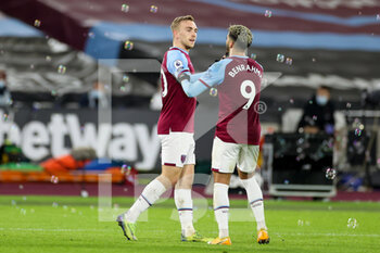 2021-01-19 - Jarrod Bowen (20) of West Ham United celebrates his goal with Said Benrahma during the English championship Premier League football match between West Ham United and West Bromwich Albion on January 19, 2021 at the London Stadium in London, England - Photo Nigel Keene / ProSportsImages / DPPI - WEST HAM UNITED AND WEST BROMWICH ALBION - ENGLISH PREMIER LEAGUE - SOCCER