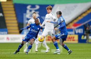 2021-01-31 - Leeds United forward Patrick Bamford (9), Nampalys Mendy, Wesley Fofana of Leicester during the English championship Premier League football match between Leicester City and Leeds United on January 31, 2021 at the King Power Stadium in Leicester, England - Photo Simon Davies / ProSportsImages / DPPI - LEICESTER CITY AND LEEDS UNITED - ENGLISH PREMIER LEAGUE - SOCCER