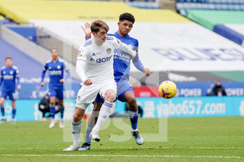 2021-01-31 - Leeds United forward Patrick Bamford (9) and Leicester City defender James Justin (2) in action during the English championship Premier League football match between Leicester City and Leeds United on January 31, 2021 at the King Power Stadium in Leicester, England - Photo Malcolm Bryce / ProSportsImages / DPPI - LEICESTER CITY AND LEEDS UNITED - ENGLISH PREMIER LEAGUE - SOCCER