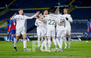 2021-02-08 - Leeds United midfielder Jack Harrison (22) celebrates after the 1-0 goal with teammates during the English championship Premier League football match between Leeds United and Crystal Palace on February 8, 2021 at Elland Road in Leeds, England - Photo Simon Davies / ProSportsImages / DPPI - LEEDS UNITED AND CRYSTAL PALACE - ENGLISH PREMIER LEAGUE - SOCCER