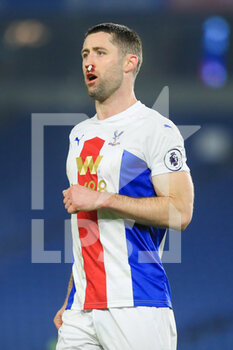 2021-02-22 - Crystal Palace defender Gary Cahill bloodied nose during the English championship Premier League football match between Brighton and Hove Albion and Crystal Palace on February 22, 2021 at the American Express Community Stadium in Brighton and Hove, England - Photo Phil Duncan / ProSportsImages / DPPI - BRIGHTON AND HOVE ALBION AND CRYSTAL PALACE - ENGLISH PREMIER LEAGUE - SOCCER