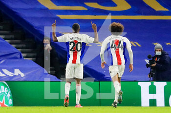 2021-02-22 - Crystal Palace forward Christian Benteke celebrates the 1-2 goal during the English championship Premier League football match between Brighton and Hove Albion and Crystal Palace on February 22, 2021 at the American Express Community Stadium in Brighton and Hove, England - Photo Phil Duncan / ProSportsImages / DPPI - BRIGHTON AND HOVE ALBION AND CRYSTAL PALACE - ENGLISH PREMIER LEAGUE - SOCCER