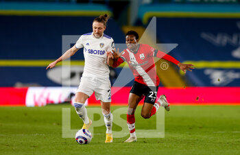 2021-02-23 - Leeds United defender Luke Ayling (2) and Southampton midfielder Nathan Tella (23) during the English championship Premier League football match between Leeds United and Southampton on February 23, 2021 at Elland Road in Leeds, England - Photo Simon Davies / ProSportsImages / DPPI - LEEDS UNITED AND SOUTHAMPTON - ENGLISH PREMIER LEAGUE - SOCCER