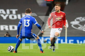 2021-04-04 - Manchester United Defender Luke Shaw during the English championship Premier League football match between Manchester United and Brighton and Hove Albion on April 4, 2021 at Old Trafford in Manchester, England - Photo Phil Duncan / ProSportsImages / DPPI - MANCHESTER UNITED VS BRIGHTON AND HOVE ALBION - ENGLISH PREMIER LEAGUE - SOCCER
