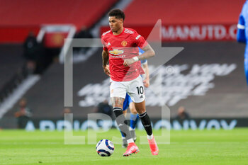 2021-04-04 - Manchester United Forward Marcus Rashford during the English championship Premier League football match between Manchester United and Brighton and Hove Albion on April 4, 2021 at Old Trafford in Manchester, England - Photo Phil Duncan / ProSportsImages / DPPI - MANCHESTER UNITED VS BRIGHTON AND HOVE ALBION - ENGLISH PREMIER LEAGUE - SOCCER