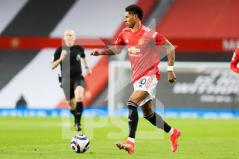 2021-04-04 - Manchester United Forward Marcus Rashford during the English championship Premier League football match between Manchester United and Brighton and Hove Albion on April 4, 2021 at Old Trafford in Manchester, England - Photo Phil Duncan / ProSportsImages / DPPI - MANCHESTER UNITED VS BRIGHTON AND HOVE ALBION - ENGLISH PREMIER LEAGUE - SOCCER