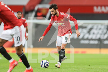 2021-04-04 - Manchester United Midfielder Bruno Fernandes during the English championship Premier League football match between Manchester United and Brighton and Hove Albion on April 4, 2021 at Old Trafford in Manchester, England - Photo Phil Duncan / ProSportsImages / DPPI - MANCHESTER UNITED VS BRIGHTON AND HOVE ALBION - ENGLISH PREMIER LEAGUE - SOCCER