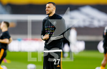 2021-04-05 - Wolverhampton Wanderers defender Romain Saiss warms up during the English championship Premier League football match between Wolverhampton Wanderers and West Ham United on April 5, 2021 at Molineux in Wolverhampton, England - Photo Simon Davies / ProSportsImages / DPPI - WOLVERHAMPTON WANDERERS VS WEST HAM UNITED - ENGLISH PREMIER LEAGUE - SOCCER