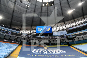 2021-04-10 - A general view of score board screen at Etihad Stadium before the English championship Premier League football match between Manchester City and Leeds United on April 10, 2021 at the Etihad Stadium in Manchester, England - Photo Malcolm Bryce / ProSportsImages / DPPI - MANCHESTER CITY AND LEEDS UNITED - ENGLISH PREMIER LEAGUE - SOCCER