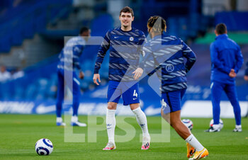 2021-04-20 - Chelsea defender Andreas Christensen (4) warming up during the English championship Premier League football match between Chelsea and Brighton and Hove Albion on April 20, 2021 at Stamford Bridge in London, England - Photo Simon Davies / ProSportsImages / DPPI - CHELSEA VS BRIGHTON AND HOVE ALBION - ENGLISH PREMIER LEAGUE - SOCCER