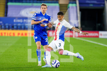 2021-04-26 - Crystal Palace defender Patrick van Aanholt (3) and Timothy Castagne of Leicester during the English championship Premier League football match between Leicester City and Crystal Palace on April 26, 2021 at the King Power Stadium in Leicester, England - Photo Nigel Keene / ProSportsImages / DPPI - LEICESTER CITY VS CRYSTAL PALACE - ENGLISH PREMIER LEAGUE - SOCCER