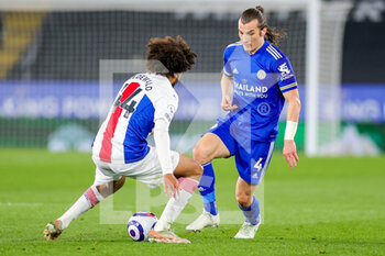 2021-04-26 - Leicester City defender Caglar Soyuncu (4) and Crystal Palace midfielder Jairo Riedewald (44) during the English championship Premier League football match between Leicester City and Crystal Palace on April 26, 2021 at the King Power Stadium in Leicester, England - Photo Nigel Keene / ProSportsImages / DPPI - LEICESTER CITY VS CRYSTAL PALACE - ENGLISH PREMIER LEAGUE - SOCCER