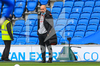 2021-05-18 - Manchester City manager Josep Guardiola during the English championship Premier League football match between Brighton and Hove Albion and Manchester City on May 18, 2021 at the American Express Community Stadium in Brighton and Hove, England - Photo Phil Duncan / ProSportsImages / DPPI - BRIGHTON AND HOVE ALBION VS MANCHESTER CITY - ENGLISH PREMIER LEAGUE - SOCCER