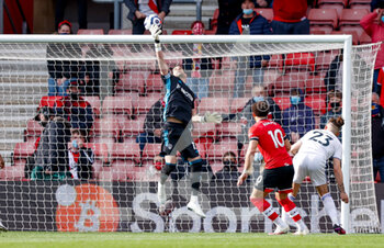 2021-05-18 - Leeds United goalkeeper Francisco Casilla (13) saves during the English championship Premier League football match between Southampton and Leeds United on May 18, 2021 at the St Mary's Stadium in Southampton, England - Photo Simon Davies / ProSportsImages / DPPI - SOUTHAMPTON VS LEEDS UNITED - ENGLISH PREMIER LEAGUE - SOCCER