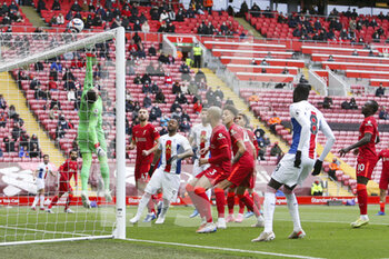 2021-05-23 - Liverpool goalkeeper Alisson Becker (1) tips the ball over the bar during the English championship Premier League football match between Liverpool and Crystal Palace on May 23, 2021 at Anfield in Liverpool, England - Photo Craig Galloway / ProSportsImages / DPPI - LIVERPOOL VS CRYSTAL PALACE - ENGLISH PREMIER LEAGUE - SOCCER