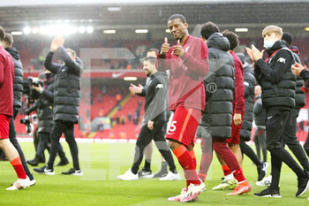 2021-05-23 - Liverpool midfielder Georginio Wijnaldum (5) says goodbye during the English championship Premier League football match between Liverpool and Crystal Palace on May 23, 2021 at Anfield in Liverpool, England - Photo Craig Galloway / ProSportsImages / DPPI - LIVERPOOL VS CRYSTAL PALACE - ENGLISH PREMIER LEAGUE - SOCCER