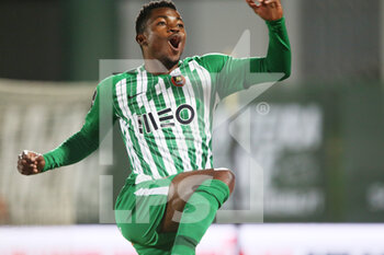 2020-10-01 - Gelson Dala of Rio Ave scores and celebrates his goal during the UEFA Europa League, qualifying play-offs football match between Rio Ave FC and AC Milan on October 1, 2020 at Estadio dos Arcos in Vila do Conde, Portugal - Photo Nuno Guimaraes / ProSportsImages / DPPI - RIO AVE FC VS AC MILAN - UEFA EUROPA LEAGUE - SOCCER