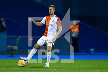 2020-10-22 - Uros Spajic of Feyenoord during the UEFA Europa League, Group Stage, Group K football match between Dinamo Zagreb and Feyenoord Rotterdam on October 22, 2020 at Maksimir stadium in Zagreb, Croatia - Photo Yannick Verhoeven / Parallax Pictures / Orange Pictures / DPPI - DINAMO ZAGREB VS FEYENOORD ROTTERDAM - UEFA EUROPA LEAGUE - SOCCER