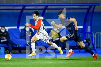 2020-10-22 - Joao Teixeira of Feyenoord, Josko Gvardiol of Dinamo Zagreb during the UEFA Europa League, Group Stage, Group K football match between Dinamo Zagreb and Feyenoord Rotterdam on October 22, 2020 at Maksimir stadium in Zagreb, Croatia - Photo Yannick Verhoeven / Parallax Pictures / Orange Pictures / DPPI - DINAMO ZAGREB VS FEYENOORD ROTTERDAM - UEFA EUROPA LEAGUE - SOCCER