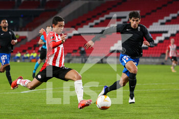 2020-10-22 - Mauro Junior of PSV Eindhoven, Jesus Vallejo of Granada during the UEFA Europa League, Group Stage, Group E football match between PSV Eindhoven and Granada CF on October 22, 2020 at Philips Stadion in Eindhoven, Netherlands - Photo Perry van de Leuvert / Orange Pictures / DPPI - PSV EINDHOVEN VS GRANADA CF - UEFA EUROPA LEAGUE - SOCCER