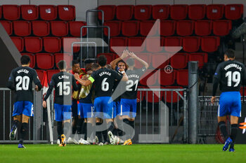 2020-10-22 - Players of Granada celebrate their second goal during the UEFA Europa League, Group Stage, Group E football match between PSV Eindhoven and Granada CF on October 22, 2020 at Philips Stadion in Eindhoven, Netherlands - Photo Perry van de Leuvert / Orange Pictures / DPPI - PSV EINDHOVEN VS GRANADA CF - UEFA EUROPA LEAGUE - SOCCER