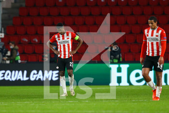 2020-10-22 - Denzel Dumfries of PSV Eindhoven looks dejected during the UEFA Europa League, Group Stage, Group E football match between PSV Eindhoven and Granada CF on October 22, 2020 at Philips Stadion in Eindhoven, Netherlands - Photo Perry van de Leuvert / Orange Pictures / DPPI - PSV EINDHOVEN VS GRANADA CF - UEFA EUROPA LEAGUE - SOCCER