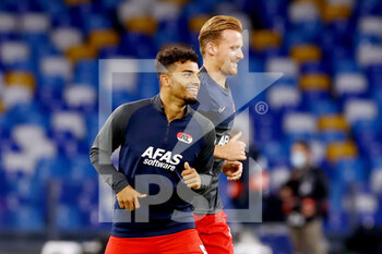2020-10-22 - Owen Wijndal of AZ warms up before the UEFA Europa League, Group Stage, Group F football match between SSC Napoli and AZ Alkmaar on October 22, 2020 at Stadio San Paolo in Naples, Italy - Photo Marcel ter Bals / Orange Pictures / DPPI - SSC NAPOLI VS AZ ALKMAAR - UEFA EUROPA LEAGUE - SOCCER