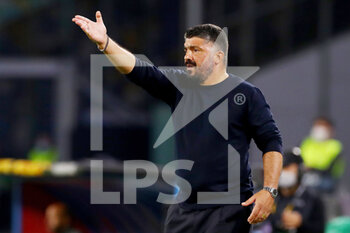 2020-10-22 - Gennaro Gattuso head coach of Napoli during the UEFA Europa League, Group Stage, Group F football match between SSC Napoli and AZ Alkmaar on October 22, 2020 at Stadio San Paolo in Naples, Italy - Photo Marcel ter Bals / Orange Pictures / DPPI - SSC NAPOLI VS AZ ALKMAAR - UEFA EUROPA LEAGUE - SOCCER