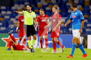 2020-10-22 - Referee Daniel Stefanski of Poland during the UEFA Europa League, Group Stage, Group F football match between SSC Napoli and AZ Alkmaar on October 22, 2020 at Stadio San Paolo in Naples, Italy - Photo Marcel ter Bals / Orange Pictures / DPPI - SSC NAPOLI VS AZ ALKMAAR - UEFA EUROPA LEAGUE - SOCCER