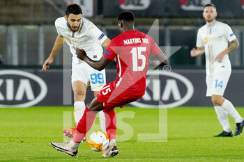 2020-10-29 - Sandro Kulenovic of HNK Rijeka, Bruno Martins Indi of AZ during the UEFA Europa League, Group Stage, Group F football match between AZ Alkmaar and HNK Rijeka on October 29, 2020 at Afas Stadium in Eindhoven, The Netherlands - Photo Henk Seppen / Orange Pictures / DPPI - AZ ALKMAAR VS HNK RIJEKA - UEFA EUROPA LEAGUE - SOCCER