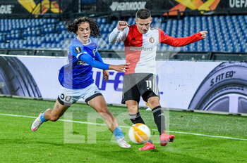 2020-10-29 - Matthaus Taferner of Wolfsberger AC, Bryan Linssen of Feyenoord during the UEFA Europa League, Group Stage, Group K football match between Feyenoord and Wolfsberger AC on October 29, 2020 at De Kuip in Rotterdam, The Netherlands - Photo Yannick Verhoeven / Orange Pictures / DPPI - FEYENOORD AND WOLFSBERGER AC - UEFA EUROPA LEAGUE - SOCCER