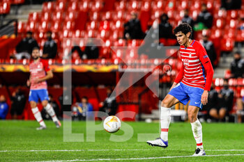 2020-10-29 - Jesus Vallejo of Granada during the UEFA Europa League, Group Stage, Group E football match between Granada CF and Paok FC on October 29, 2020 at Los Carmenes Stadium in Granada, Spain - Photo Joaquin Corchero / Spain DPPI / DPPI - GRANADA CF VS PAOK FC - UEFA EUROPA LEAGUE - SOCCER