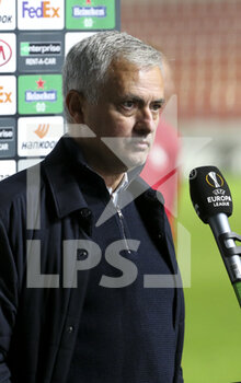 2020-10-29 - Coach of Tottenham Hotspur Jose Mourinho answers to the media following the UEFA Europa League, Group Stage, Group J football match between Royal Antwerp and Tottenham Hotspur on October 29, 2020 at Bosuilstadion in Antwerp, Belgium - Photo Jean Catuffe / DPPI - ROYAL ANTWERP VS TOTTENHAM HOTSPUR - UEFA EUROPA LEAGUE - SOCCER