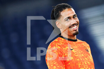 2020-11-05 - Chris Smalling of Roma smiles during warm up before the UEFA Europa League, Group Stage, Group A football match between AS Roma and CFR Cluj on November 5, 2020 at Stadio Olimpico in Rome, Italy - Photo Federico Proietti / DPPI - AS ROMA VS CFR CLUJ - UEFA EUROPA LEAGUE - SOCCER