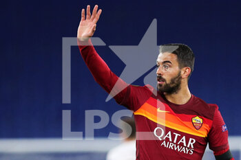 2020-11-05 - Leonardo Spinazzola of Roma gestures during the UEFA Europa League, Group Stage, Group A football match between AS Roma and CFR Cluj on November 5, 2020 at Stadio Olimpico in Rome, Italy - Photo Federico Proietti / DPPI - AS ROMA VS CFR CLUJ - UEFA EUROPA LEAGUE - SOCCER