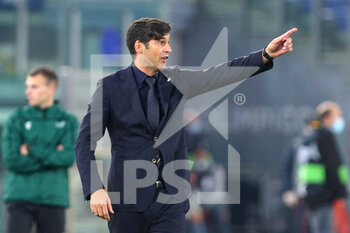 2020-11-05 - Roma head coach Paulo Fonseca reacts during the UEFA Europa League, Group Stage, Group A football match between AS Roma and CFR Cluj on November 5, 2020 at Stadio Olimpico in Rome, Italy - Photo Federico Proietti / DPPI - AS ROMA VS CFR CLUJ - UEFA EUROPA LEAGUE - SOCCER