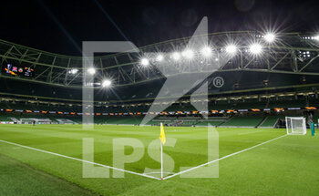 2020-11-26 - A general view of the Aviva Stadium before the UEFA Europa League, Group B football match between Dundalk and SK Rapid Wien on November 26, 2020 at Aviva Stadium in Dublin, Ireland - Photo Ben Whitley / ProSportsImages / DPPI - DUNDALK VS SK RAPID WIEN - UEFA EUROPA LEAGUE - SOCCER