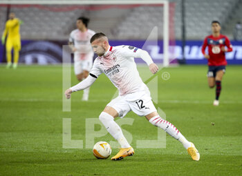 2020-11-26 - Ante Rebic of AC Milan during the UEFA Europa League, Group H football match between Lille OSC and AC Milan on November 26, 2020 at Pierre Mauroy stadium in Villeneuve-d'Ascq near Lille, France - Photo Jean Catuffe / DPPI - LILLE OSC VS AC MILAN - UEFA EUROPA LEAGUE - SOCCER