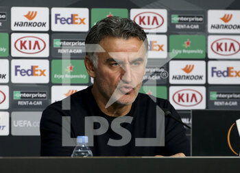 2020-11-26 - Coach of Lille OSC Christophe Galtier during the press conference following the UEFA Europa League, Group H football match between Lille OSC and AC Milan on November 26, 2020 at Pierre Mauroy stadium in Villeneuve-d'Ascq near Lille, France - Photo Jean Catuffe / DPPI - LILLE OSC VS AC MILAN - UEFA EUROPA LEAGUE - SOCCER