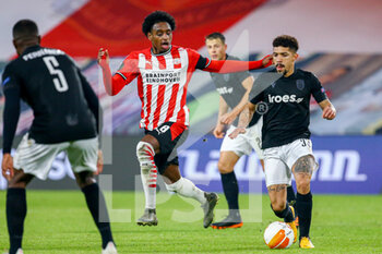 2020-11-26 - Pablo Rosario of PSV, Douglas Augusto of PAOK during the UEFA Europa League, Group E football match between PSV and PAOK on november 26, 2020 at Philips Stadion in Eindhoven, Netherlands - Photo Perry vd Leuvert / Orange Pictures / DPPI - PSV VS PAOK - UEFA EUROPA LEAGUE - SOCCER
