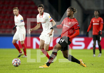 2020-12-08 - Brandon Soppy of Stade Rennais during the UEFA Champions League, Group E football match between Stade Rennais and Sevilla FC (FC Seville) on December 8, 2020 at Roazhon Park in Rennes, France - Photo Jean Catuffe / DPPI - STADE RENNAIS VS SEVILLA FC - UEFA EUROPA LEAGUE - SOCCER