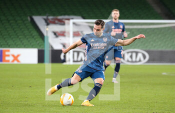 2020-12-10 - Cedric Soares of Arsenal during the UEFA Europa League, Group B football match between Dundalk and Arsenal on December 10, 2020 at Aviva Stadium in Dublin, Republic of Ireland - Photo Ben Whitley / ProSportsImages / DPPI - DUNDALK VS ARSENAL - UEFA EUROPA LEAGUE - SOCCER
