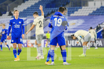 2020-12-10 - Cengiz Under of Leicester City (19) celebrates after the 1-0 goal with teammates during the UEFA Europa League, Group G football match between Leicester City and AEK Athens on December 10, 2020 at the King Power Stadium in Leicester, England - Photo Jez Tighe / ProSportsImages / DPPI - LEICESTER CITY VS AEK ATHENS - UEFA EUROPA LEAGUE - SOCCER