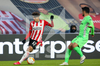 2020-12-10 - Richard Ledezma of PSV Eindhoven, Kiko of Omonia Nicosia during the UEFA Europa League, Group E football match between PSV and Omonia Nicosia on December 10, 2020 at Philips Stadion in Eindhoven, Netherlands - Photo Perry vd Leuvert / Orange Pictures / DPPI - PSV VS OMONIA NICOSIA - UEFA EUROPA LEAGUE - SOCCER