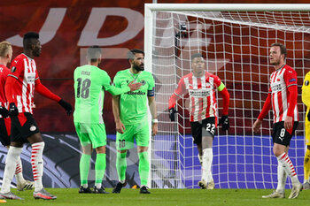 2020-12-10 - Jordi Gomez of Omonia Nicosia looks dejected after missing from the penalty spot during the UEFA Europa League, Group E football match between PSV and Omonia Nicosia on December 10, 2020 at Philips Stadion in Eindhoven, Netherlands - Photo Perry vd Leuvert / Orange Pictures / DPPI - PSV VS OMONIA NICOSIA - UEFA EUROPA LEAGUE - SOCCER