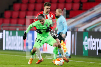 2020-12-10 - Loizos Loizou of Omonia Nicosia, Olivier Boscagli of PSV Eindhoven during the UEFA Europa League, Group E football match between PSV and Omonia Nicosia on December 10, 2020 at Philips Stadion in Eindhoven, Netherlands - Photo Perry vd Leuvert / Orange Pictures / DPPI - PSV VS OMONIA NICOSIA - UEFA EUROPA LEAGUE - SOCCER