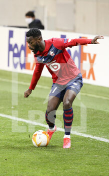2021-02-18 - Jonathan Bamba of Lille during the UEFA Europa League, round of 32, 1st leg football match between Lille OSC (LOSC) and AFC Ajax Amsterdam on February 18, 2021 at Stade Pierre Mauroy in Villeneuve-d'Ascq near Lille, France - Photo Jean Catuffe / DPPI - LILLE OSC (LOSC) AND AFC AJAX AMSTERDAM - UEFA EUROPA LEAGUE - SOCCER