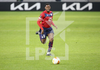2021-02-18 - Jonathan David of Lille during the UEFA Europa League, round of 32, 1st leg football match between Lille OSC (LOSC) and AFC Ajax Amsterdam on February 18, 2021 at Stade Pierre Mauroy in Villeneuve-d'Ascq near Lille, France - Photo Jean Catuffe / DPPI - LILLE OSC (LOSC) AND AFC AJAX AMSTERDAM - UEFA EUROPA LEAGUE - SOCCER