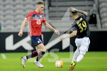 2021-02-18 - Sven Botman of Lille OSC, Antony of Ajax during the UEFA Europa League, round of 32, 1st leg football match between LOSC Lille and AFC Ajax on February 18, 2021 at Pierre Mauroy stadium in Villeneuve-d'Ascq near Lille, France - Photo Gerrit van Keulen / Orange Pictures / DPPI - LOSC LILLE AND AFC AJAX - UEFA EUROPA LEAGUE - SOCCER